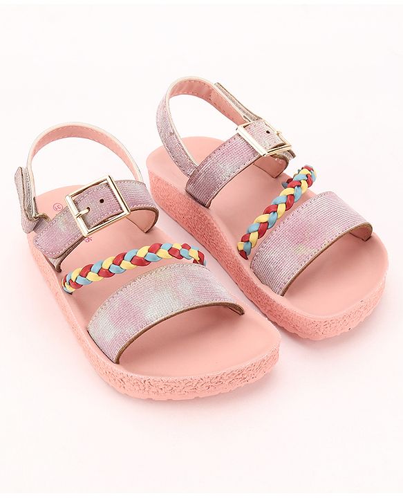 Pine Kids  Party Wear Sandals With Dual Velcro Closure - Cream