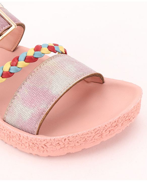 Pine Kids  Party Wear Sandals With Dual Velcro Closure - Cream