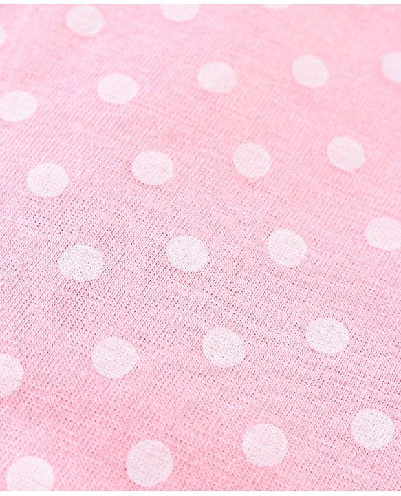 Babyhug Full Sleeves Sleep Suit Minnie Mouse Patch - Pink