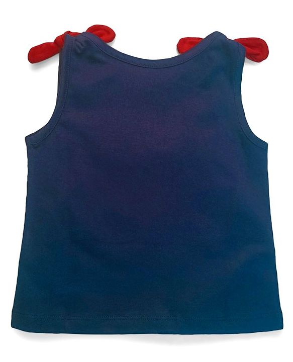 Babyhug Sleeveless Top & Shorts Bow Appliques - Navy Blue  Red