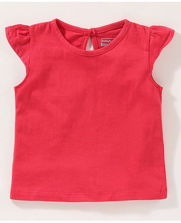 Babyhug Dungaree With Half Sleeves Inner Tee - Red & Blue