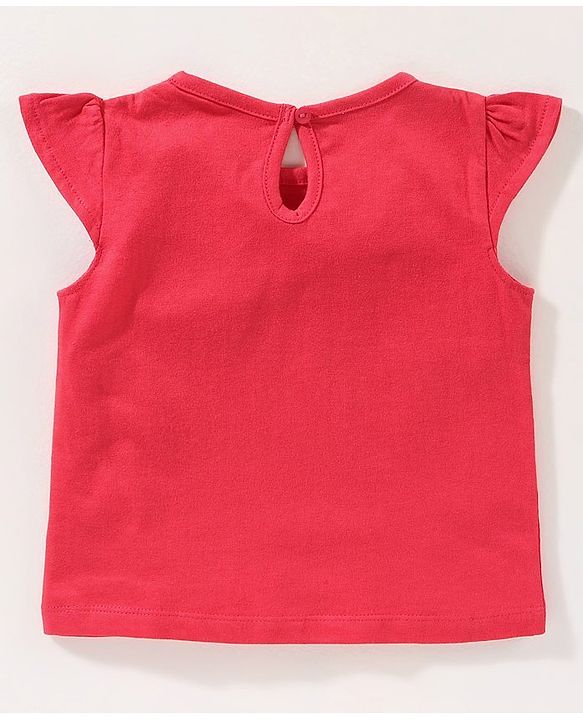Babyhug Dungaree With Half Sleeves Inner Tee - Red & Blue
