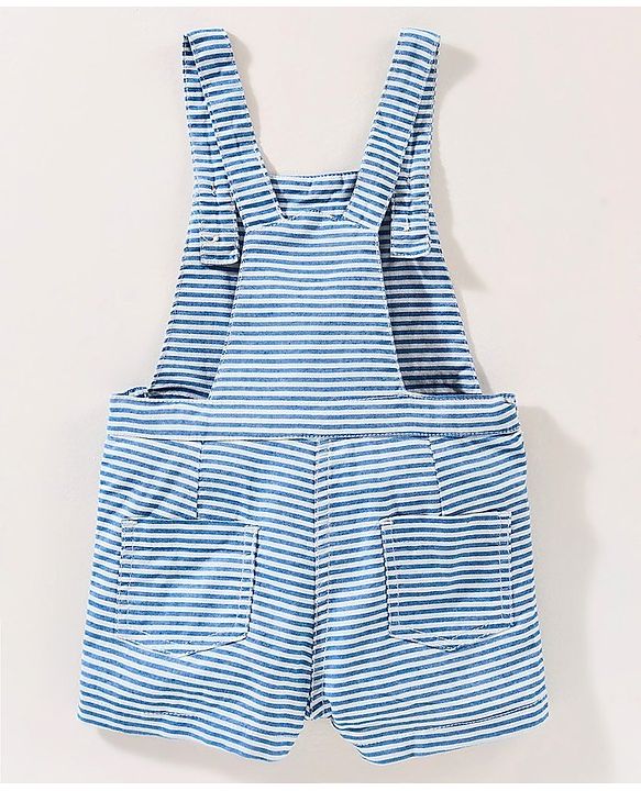 Babyhug Dungaree With Half Sleeves Inner Tee - Red & Blue