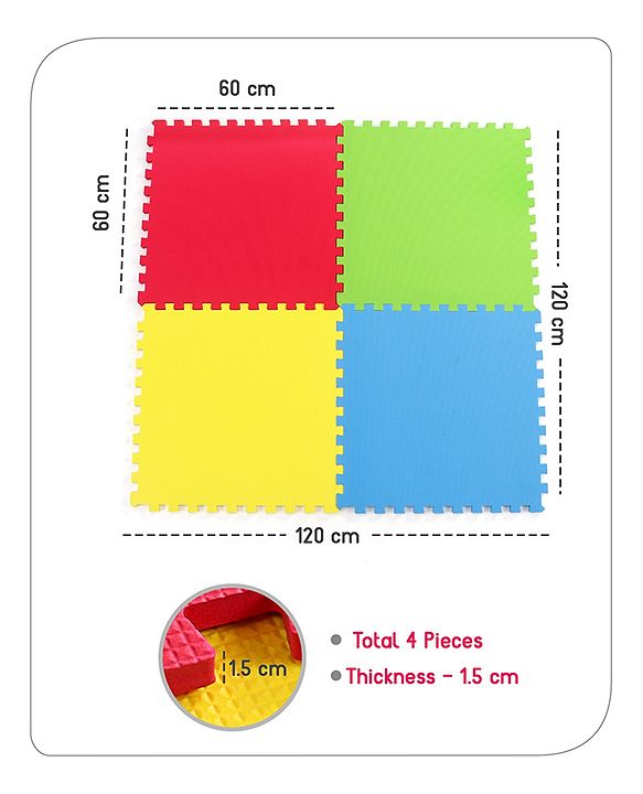 Babyhug EVA foam Floor Puzzle Playmat (Colour May vary)