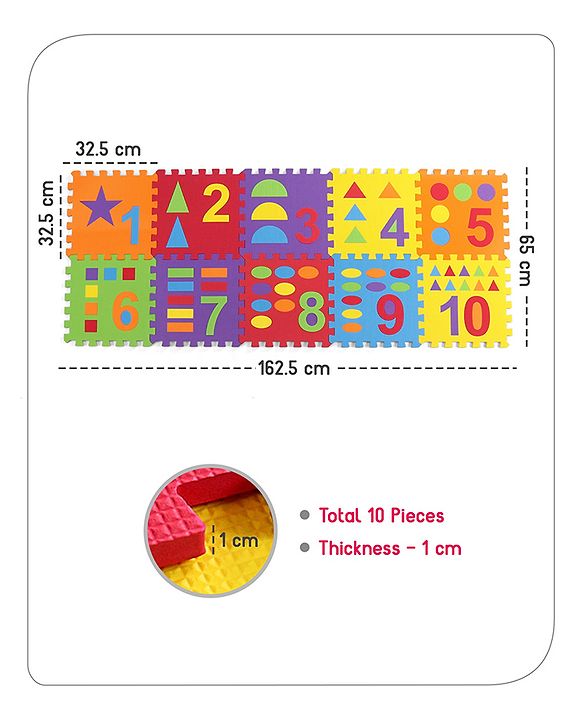 Babyhug Pop Out Playmat Numbers & Shapes Floor Mat (Colour May vary)