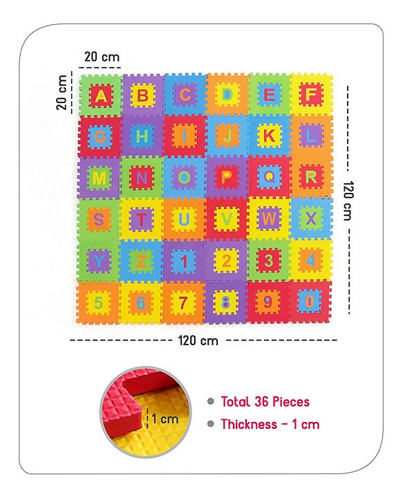 Babyhug Pop Out Playmat Numbers & Shapes Floor Mat (Colour May vary)