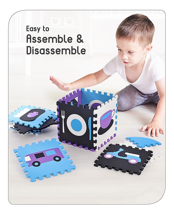 Babyhug Pop Out Floor Puzzle Playmat with Fence (Colour May vary)