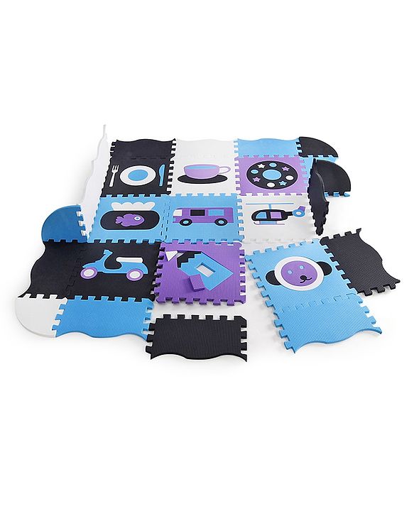 Babyhug Pop Out Floor Puzzle Playmat with Fence (Colour May vary)