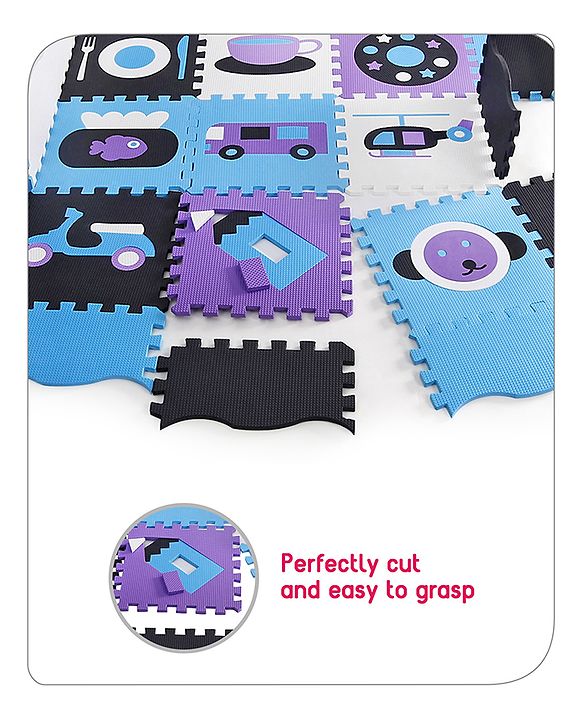 Babyhug Pop Out Floor Puzzle Playmat with Fence (Colour May vary)