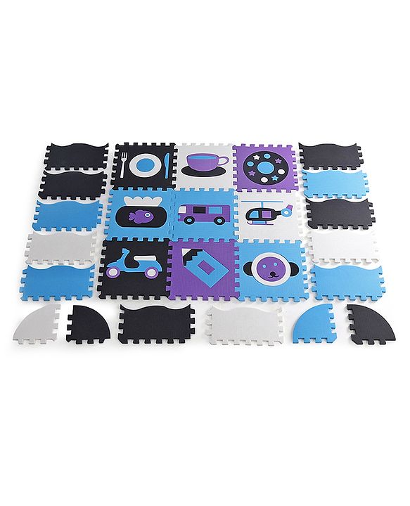 Babyhug Pop Out Floor Puzzle Playmat with Fence (Colour May vary)