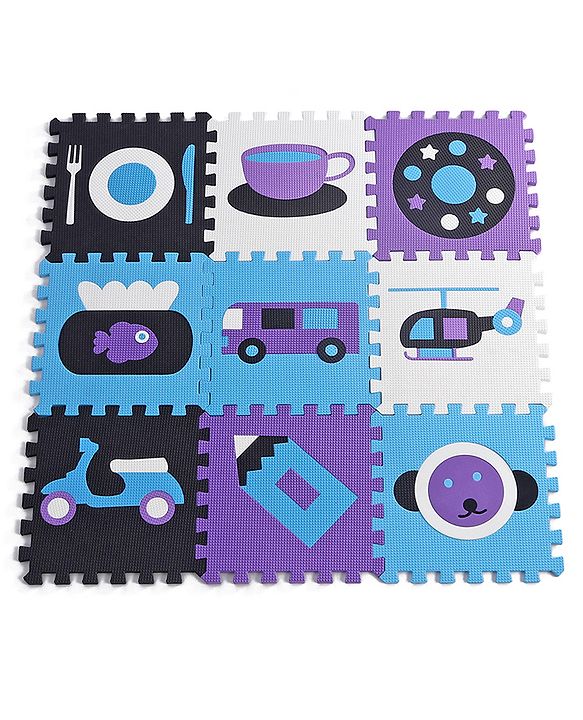 Babyhug Pop Out Floor Puzzle Playmat with Fence (Colour May vary)