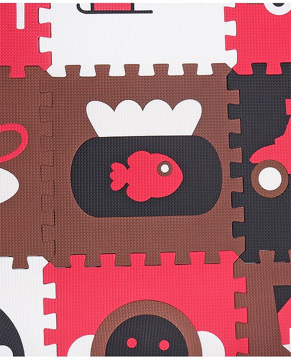 Babyhug Pop Out Floor Puzzle Playmat with Fence (Colour May vary)