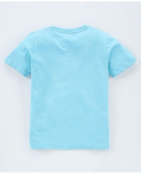 Pine Kids Half Sleeves 100% Cotton Biowash Tee - Blue