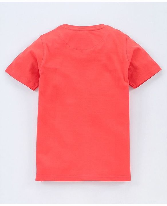Pine Kids Half Sleeves 100% Cotton Biowashed Tee - Red