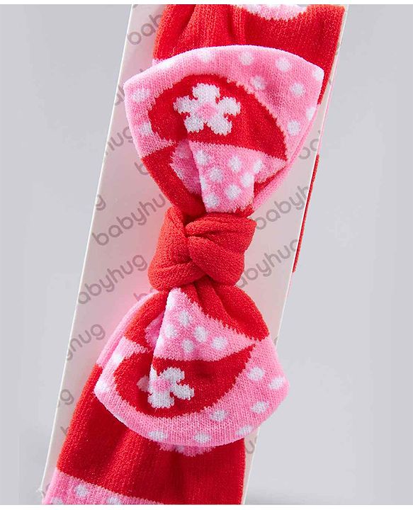 Babyhug Headbands with Bow Motif - Red