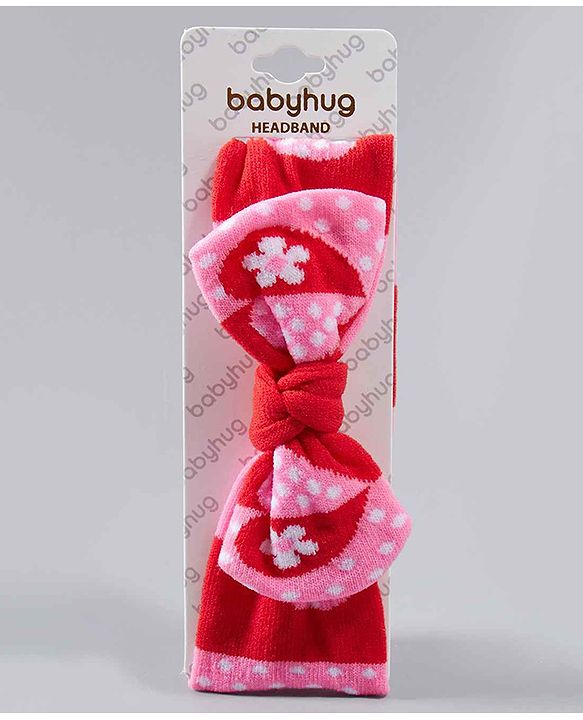 Babyhug Headbands with Bow Motif - Red