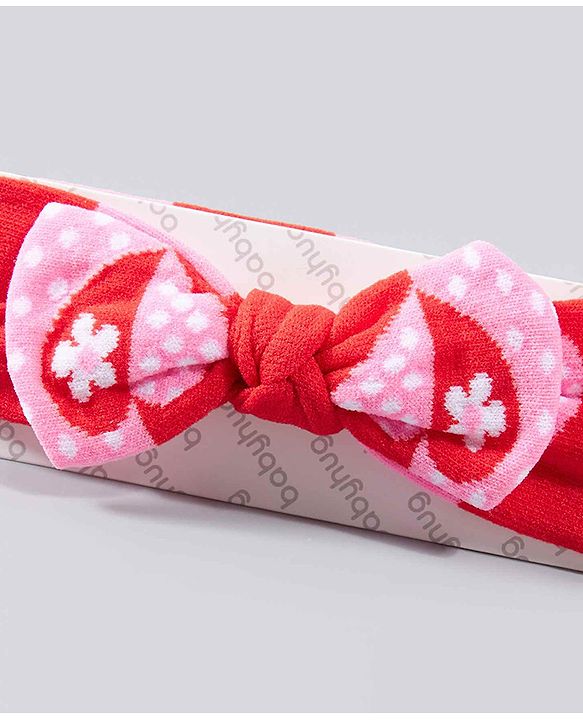 Babyhug Headbands with Bow Motif - Red