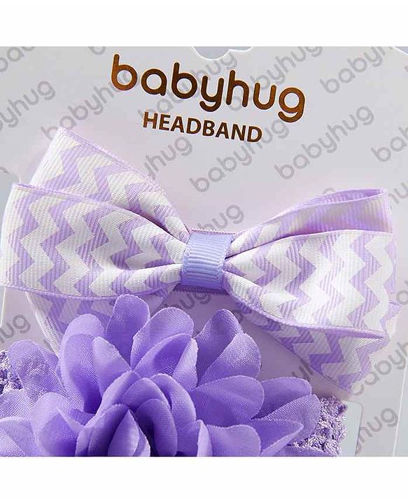 Babyhug Headband with Bow Motif Purple - Pack of 3