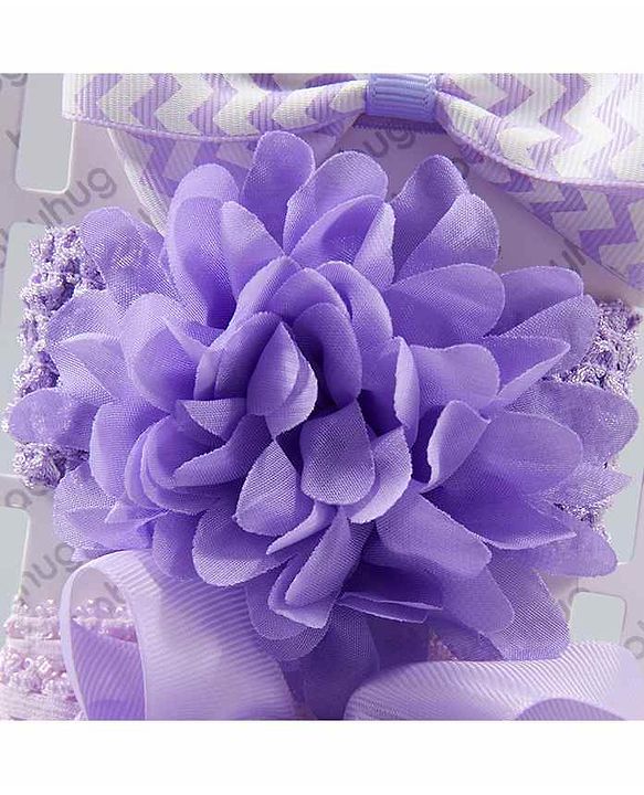 Babyhug Headband with Bow Motif Purple - Pack of 3