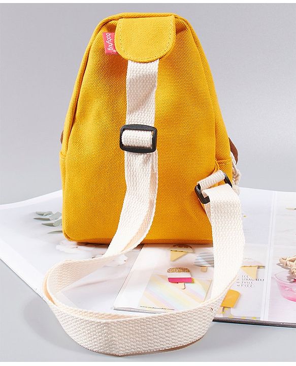 Babyhug Fashion Backpack Monkey Design - Yellow