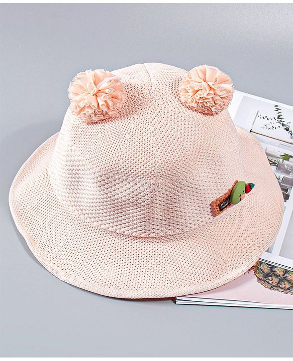 Babyhug Knitted Summer Cap Pink - Circumference 27 cm