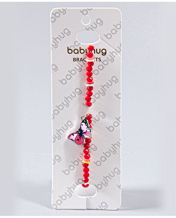Babyhug Bracelets with Attached Butterfly - Red