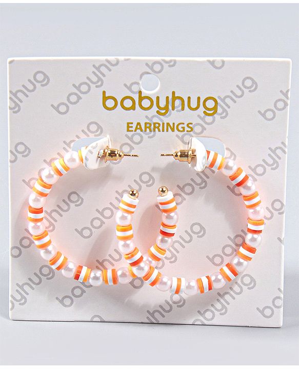 Babyhug Round Earrings - Orange