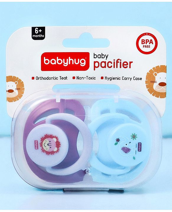 Babyhug Pacifier with PP Case Pack of 2 - Purple Blue