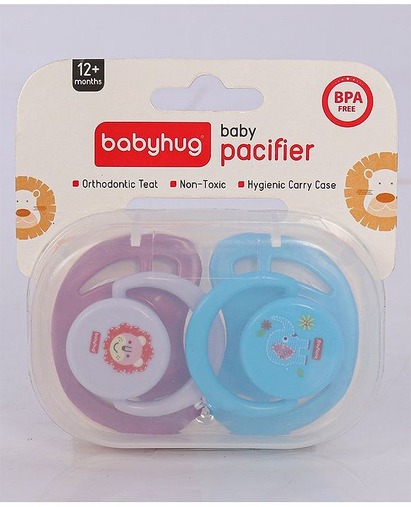 Babyhug Pacifier with PP Case Pack of 2 - Purple Blue