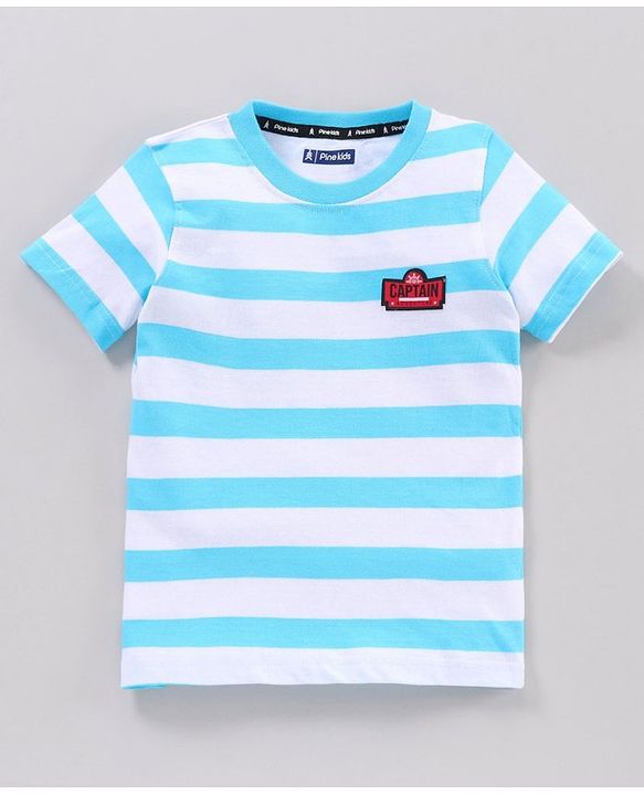 Pine Kids Half Sleeves 100% Cotton Biowashed Tee Pack of 3 - Blue Yellow