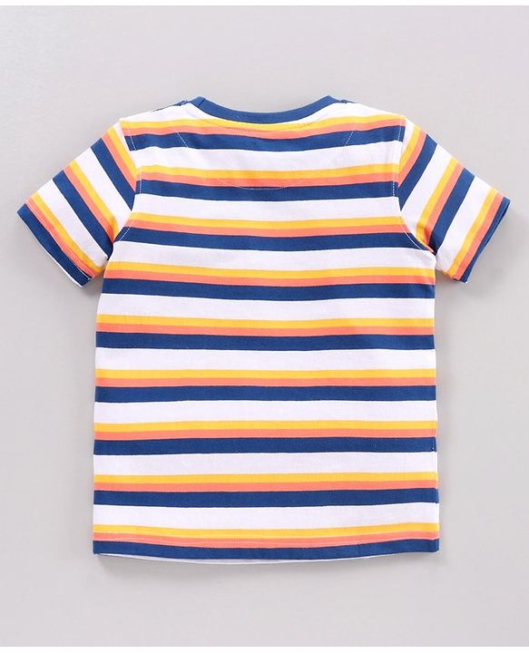 Pine Kids Half Sleeves 100% Cotton Biowashed Tee Pack of 3 - Blue Yellow