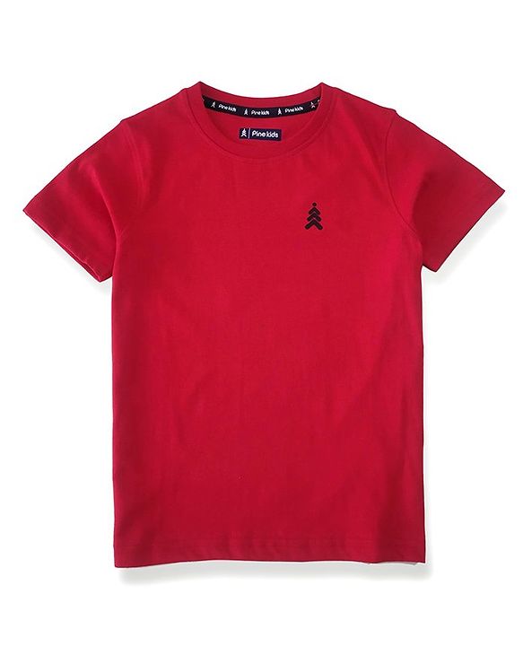 Pine Kids Half Sleeves Biowashed 100% Cotton T-shirt - Multicolour