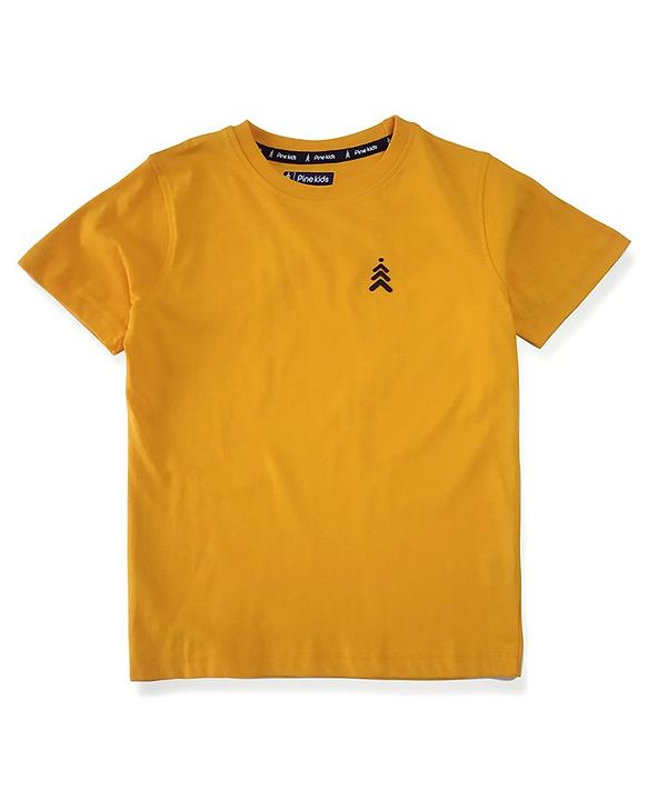 Pine Kids Half Sleeves Biowashed 100% Cotton T-shirt - Multicolour