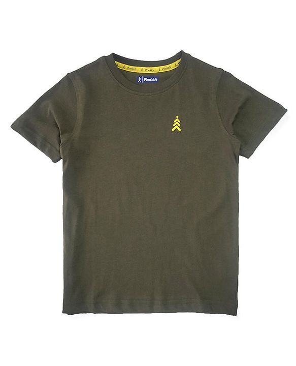 Pine Kids Half Sleeves Biowashed 100% Cotton T-shirt - Multicolour