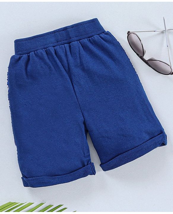 Babyhug Cotton Shorts HD Surfing Print - Blue
