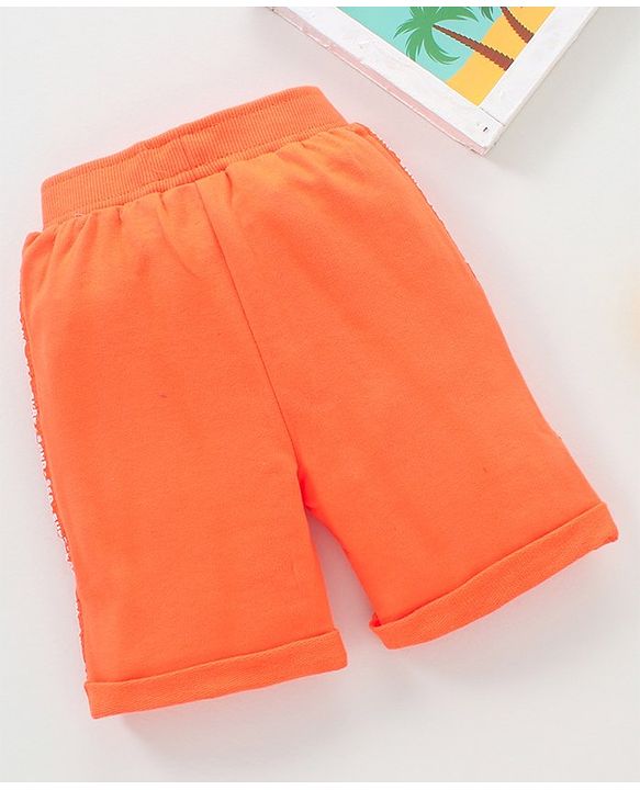Babyhug Shorts Surf Time Placement Print - Orange