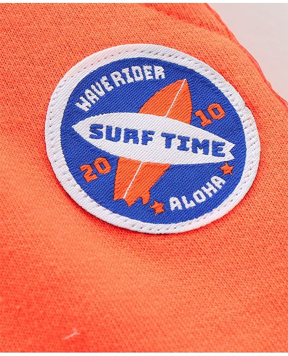 Babyhug Shorts Surf Time Placement Print - Orange