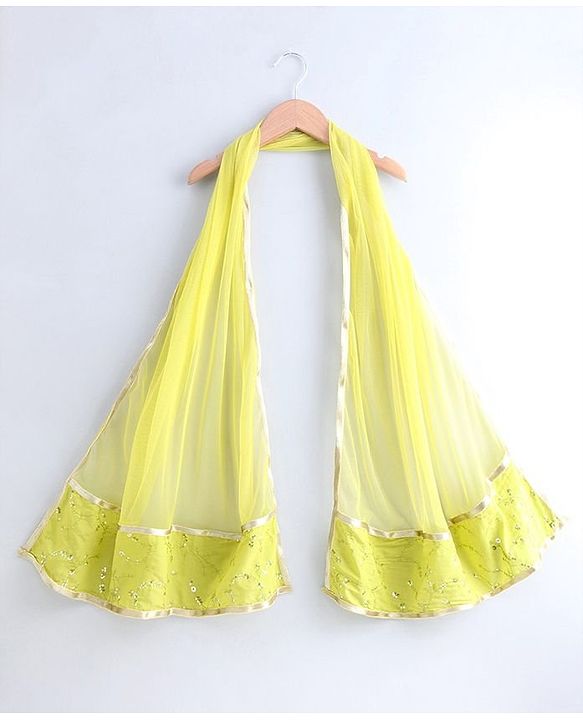 Pine Kids Sleeveless Embroidered Choli & Sharara with Dupatta - Green
