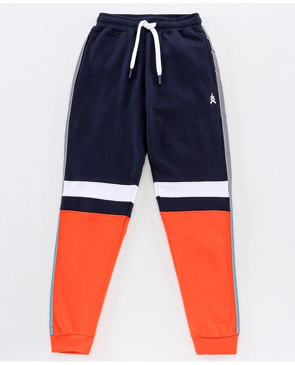 Pine Kids Full Length Bio Washed Lounge Pant - Orange & Blue