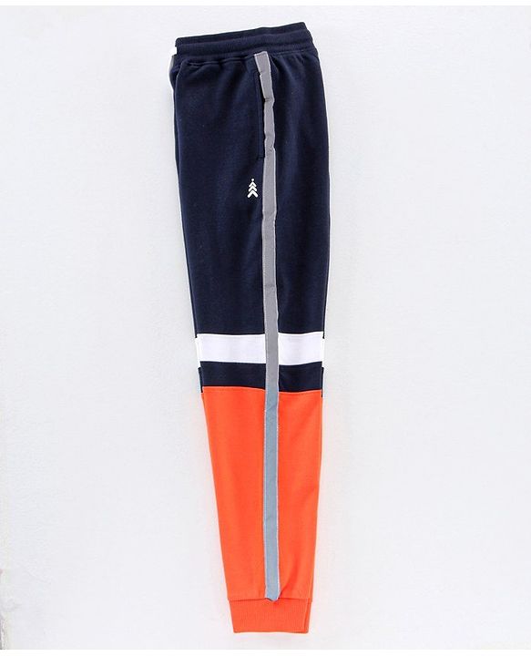 Pine Kids Full Length Bio Washed Lounge Pant - Orange & Blue