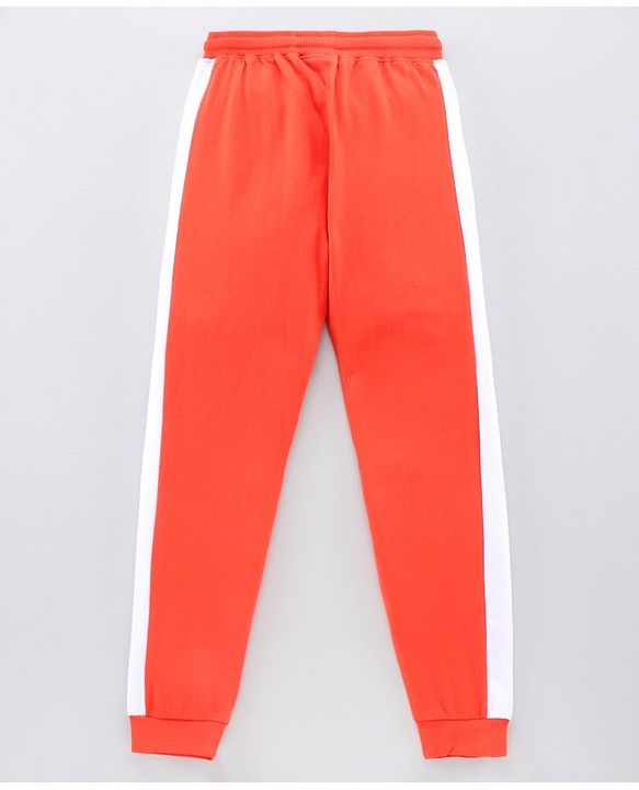 Pine Kids Full Length Biowashed Lounge & Track Pants with Side Strip - Orange White