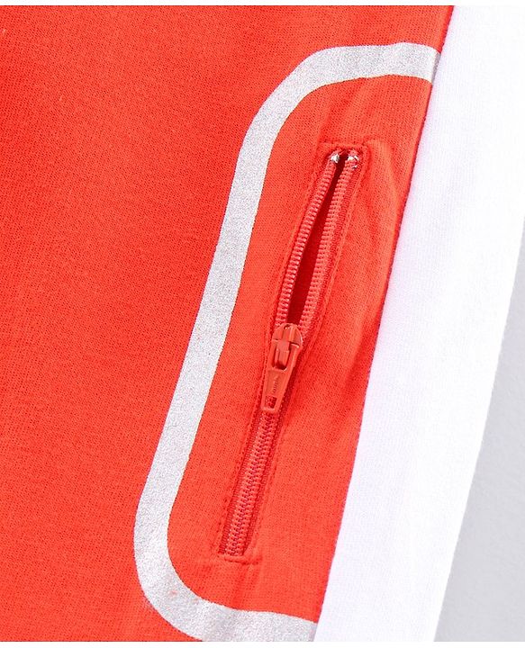 Pine Kids Full Length Biowashed Lounge & Track Pants with Side Strip - Orange White