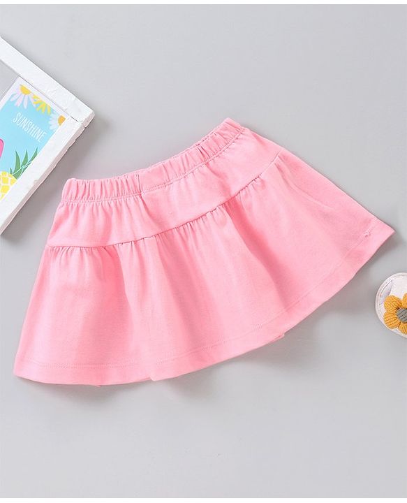 Babyhug Mid Thigh Length Skirt Butterfly Print - Pink