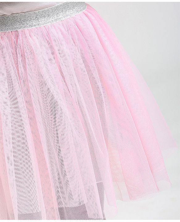 Babyhug Party Wear Full Length Skeggings Bow Applique - Pink
