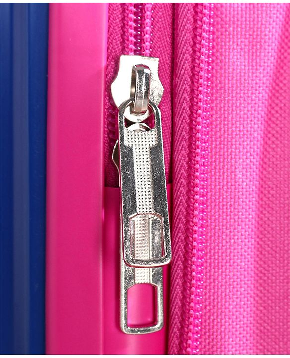 Babyhug Kid's Expandable Trolley Bag Owl Print Blue - 18 Inches| Shock Resistant| Telescopic Handle| Water Resistant| Easy Zipper Closure| Durable Wheels