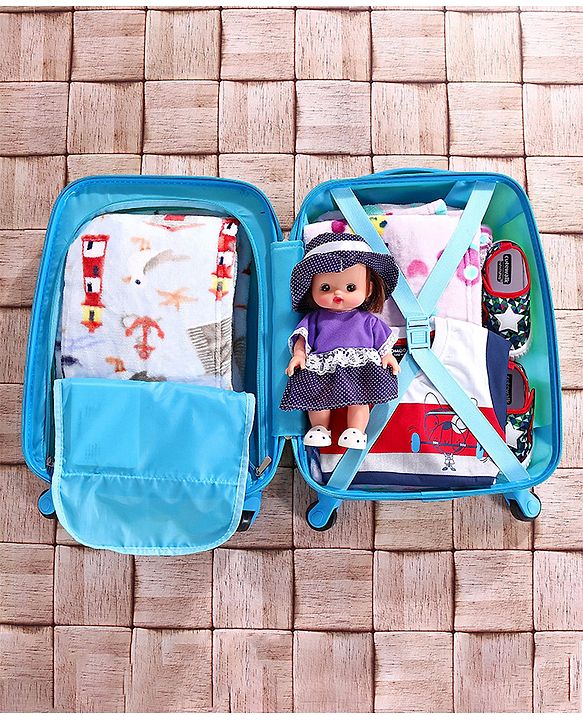 Babyhug Kid's Expandable Trolley Bag Ball Print Green - 18 Inches| Shock Resistant| Telescopic Handle| Water Resistant| Easy Zipper Closure| Durable Wheels