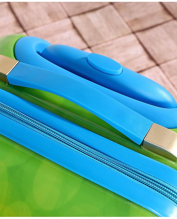 Babyhug Kid's Expandable Trolley Bag Ball Print Green - 18 Inches| Shock Resistant| Telescopic Handle| Water Resistant| Easy Zipper Closure| Durable Wheels