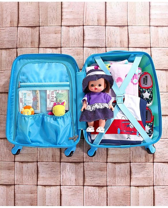 Babyhug Kid's Expandable Trolley Bag Ball Print Green - 18 Inches| Shock Resistant| Telescopic Handle| Water Resistant| Easy Zipper Closure| Durable Wheels