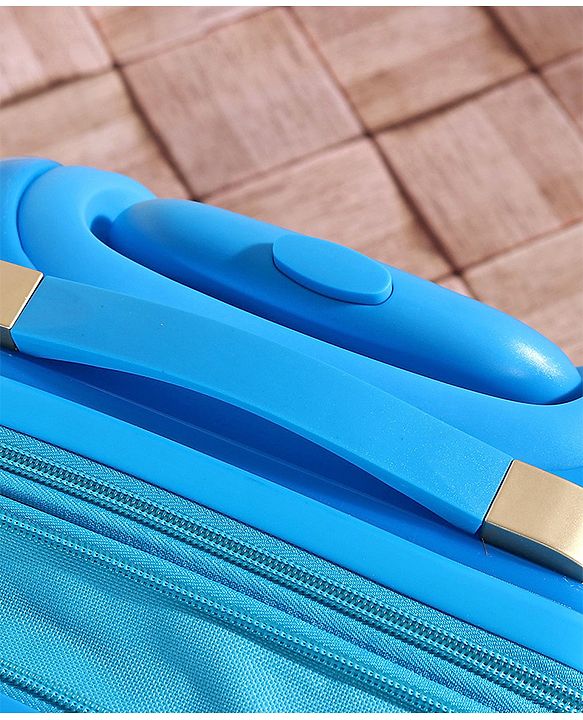 Babyhug Kid's Expandable Trolley Bag Aeroplane Print Blue - 18 Inches| Shock Resistant| Telescopic Handle| Water Resistant| Easy Zipper Closure| Durable Wheels