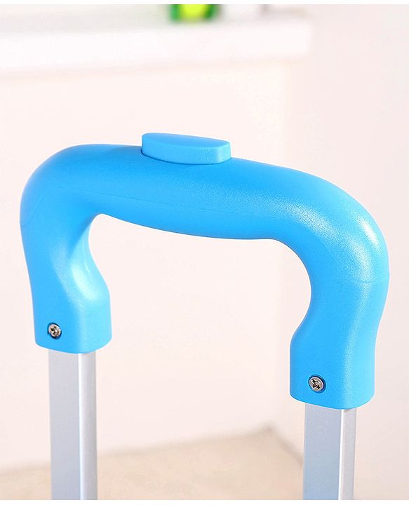 Babyhug Kid's Expandable Trolley Bag Aeroplane Print Blue - 18 Inches| Shock Resistant| Telescopic Handle| Water Resistant| Easy Zipper Closure| Durable Wheels